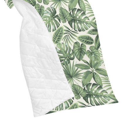 Palm Leaves Pattern Print Design PL014 Premium Quilt