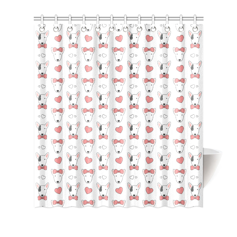 Bull Terriers Pattern Print Design 08 Shower Curtain