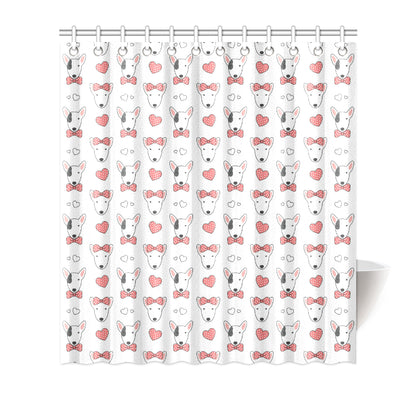 Bull Terriers Pattern Print Design 08 Shower Curtain