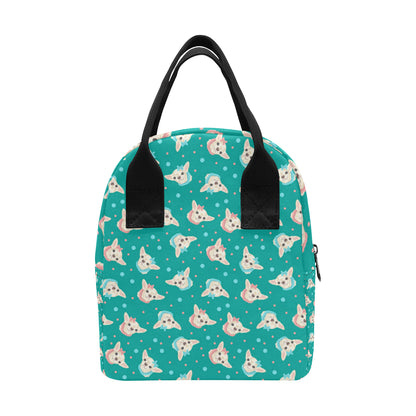 Chihuahua Polka Dot Pattern Insulated Lunch Bag