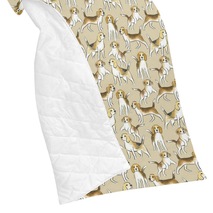 Beagle Pattern Print Design 04 Premium Quilt