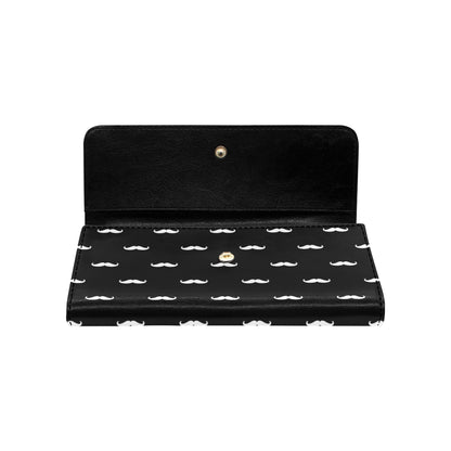 Mustache Pattern Print Design A04 Women's Trifold Wallet