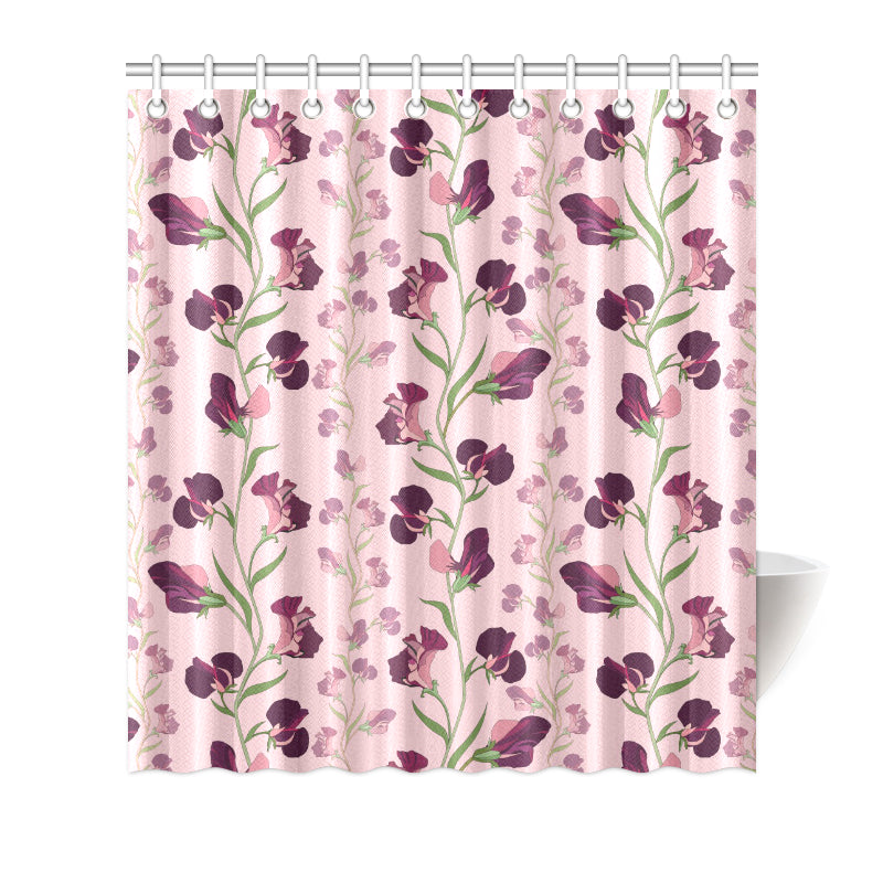 Peony Pattern Print Design PE09 Shower Curtain