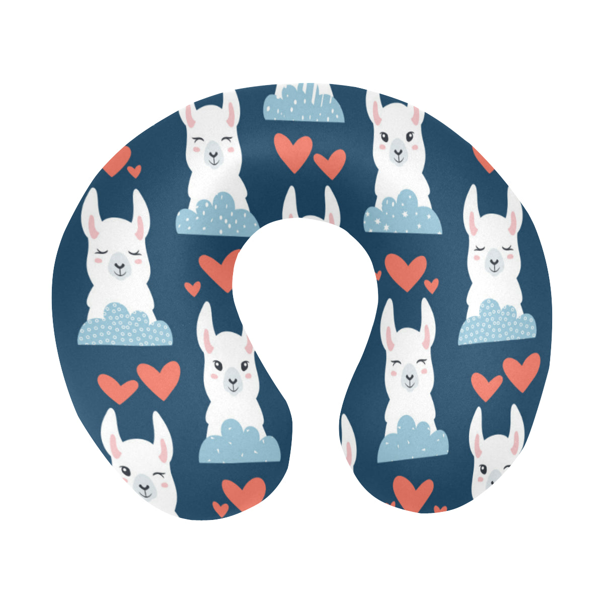 Alpaca Love Pattern Print Design 05 U-Shaped Travel Neck Pillow
