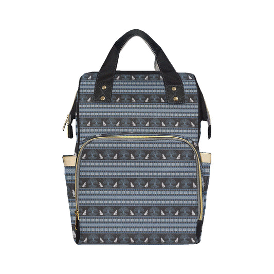 Wolf Tree of Life Knit Design Print Diaper Bag Backpack