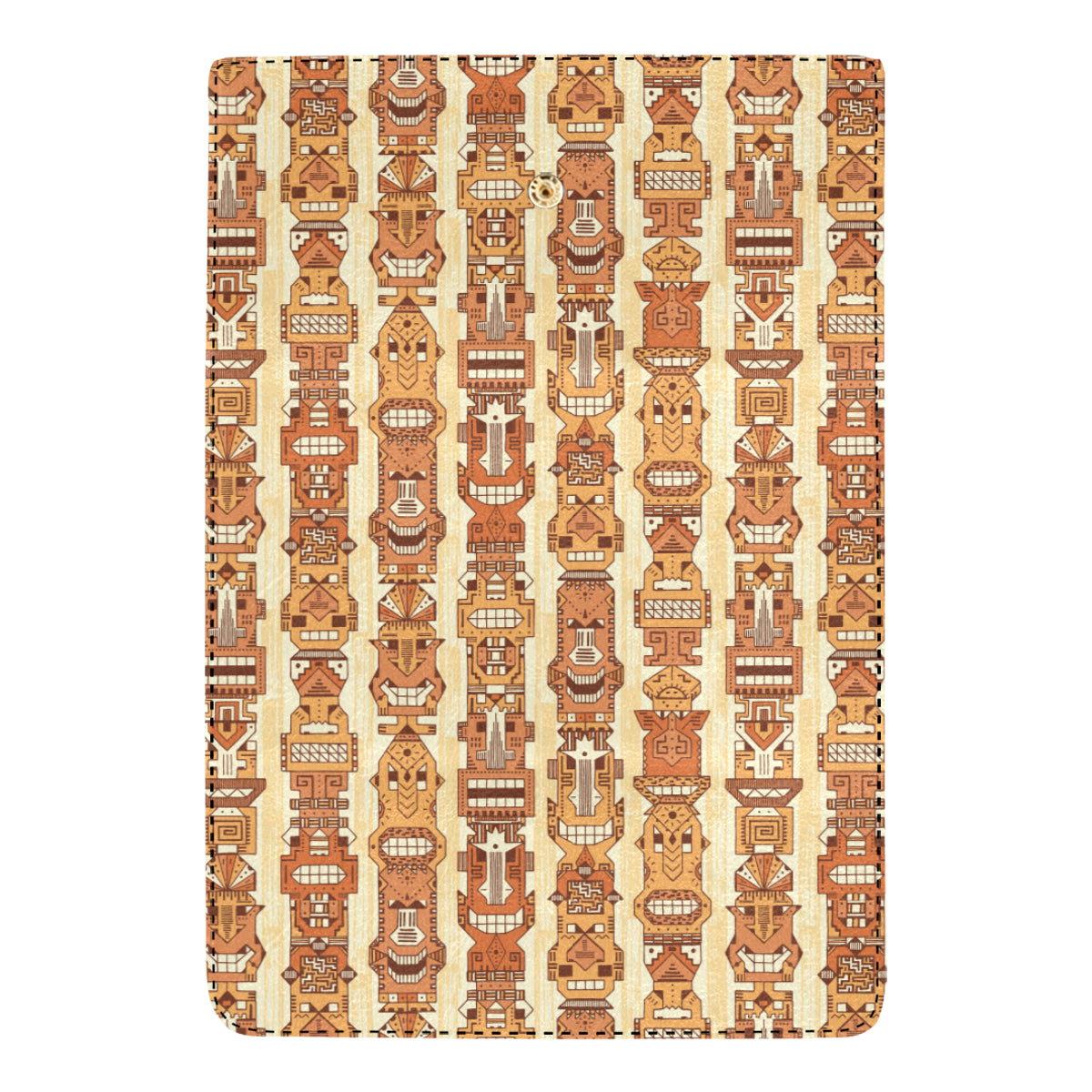 Tiki Orange Vertical Pattern Women's Trifold Wallet