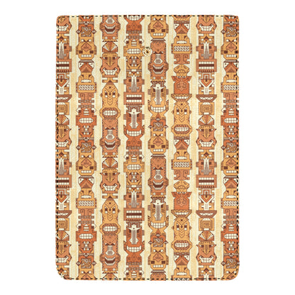 Tiki Orange Vertical Pattern Women's Trifold Wallet