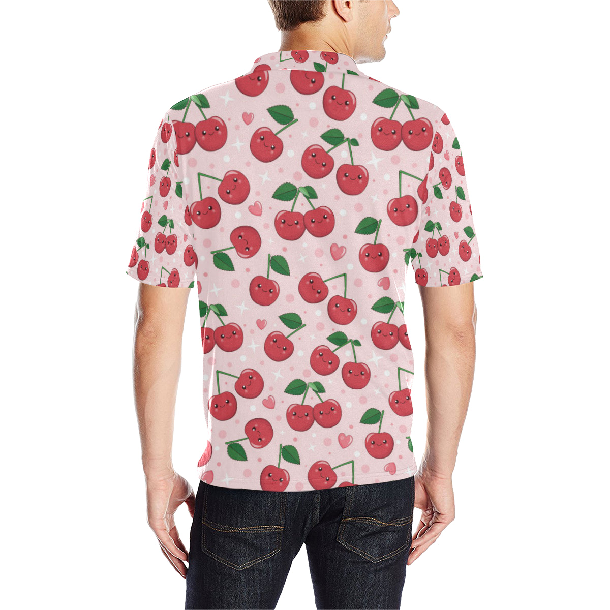 Cherry Pattern Print Design CH02 Men Polo Shirt