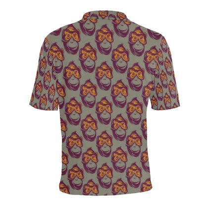 Chimpanzee Pattern Print Design 02 Men Polo Shirt