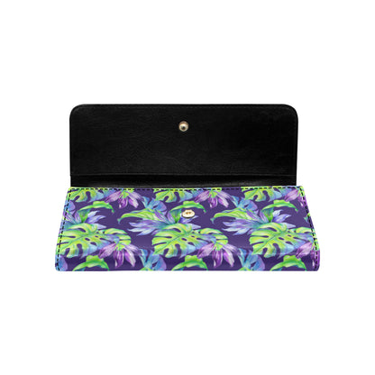 Tropical Flower Pattern Print Design TF019 Women's Trifold Wallet