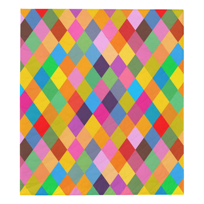 Harlequin Pattern Print Design 02 Premium Quilt