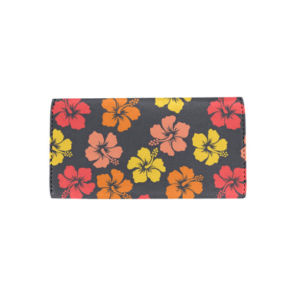 Hibiscus Pattern Print Design HB024 Women's Trifold Wallet