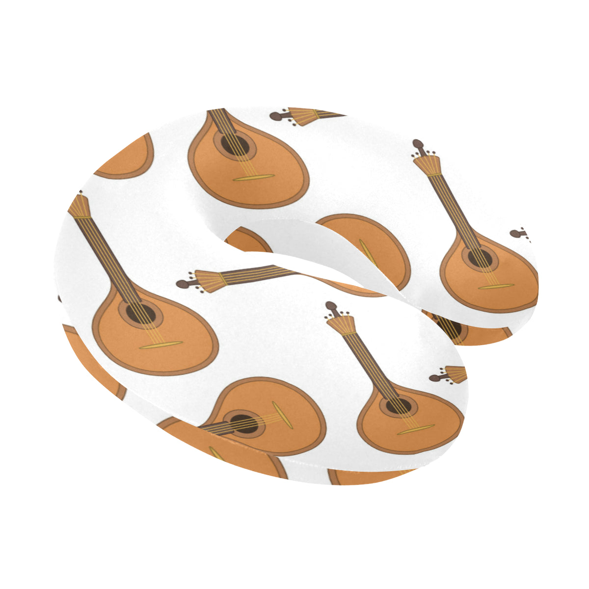 Mandolin Pattern Print Design 01 U-Shaped Travel Neck Pillow