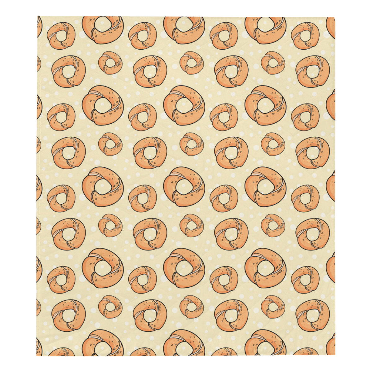 Bagel Pattern Print Design 03 Premium Quilt