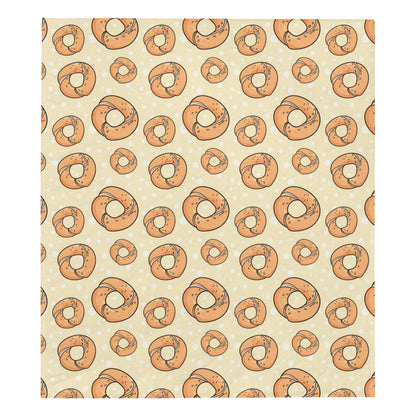Bagel Pattern Print Design 03 Premium Quilt