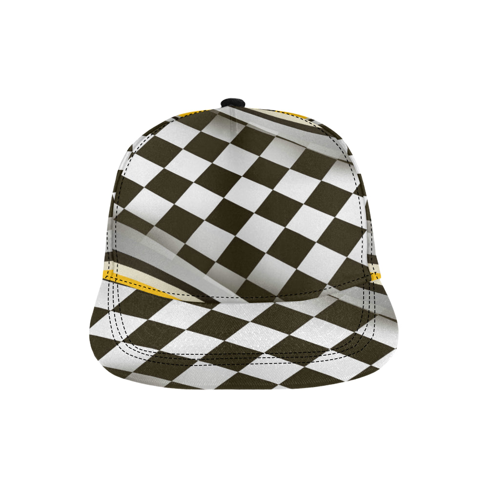 Checkered Flag Racing Style Snapback Cap