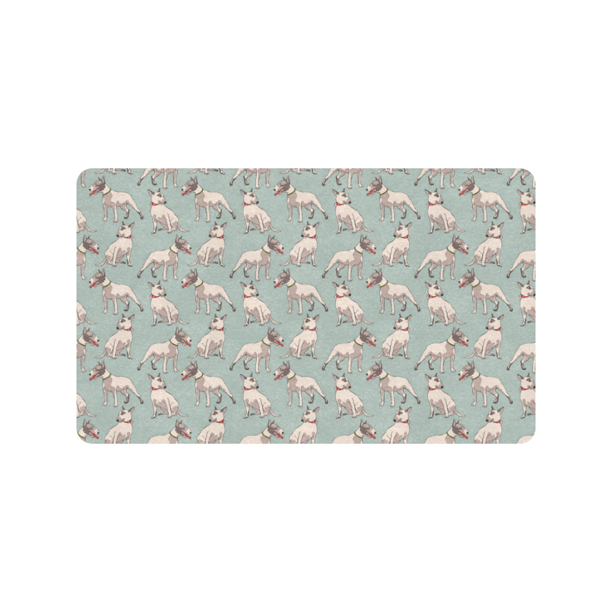 Bull Terrier Cute Print Pattern Rubber Doormat