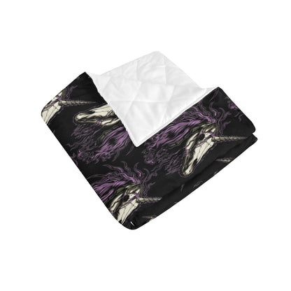Unicorn Skull head Premium Quilt