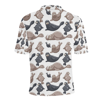 Sea Lion Pattern Print Design 02 Men Polo Shirt
