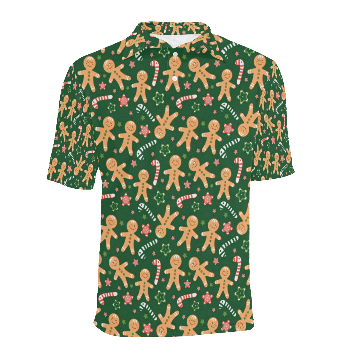 Gingerbread Pattern Print Design 04 Men Polo Shirt