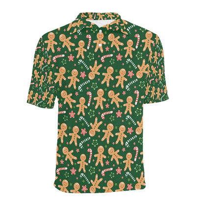Gingerbread Pattern Print Design 04 Men Polo Shirt