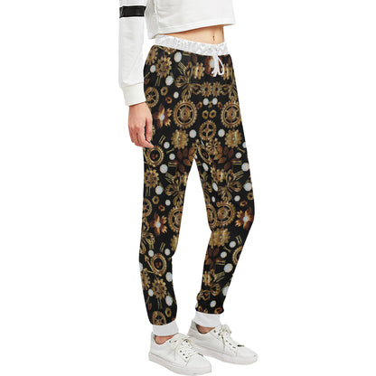 Steampunk Butterfly Design Themed Print Unisex Sweatpants