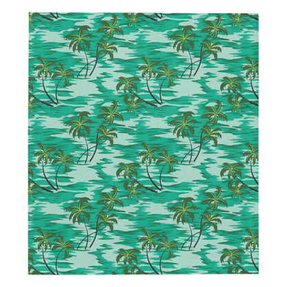 Palm Tree Pattern Print Design A01 Premium Quilt