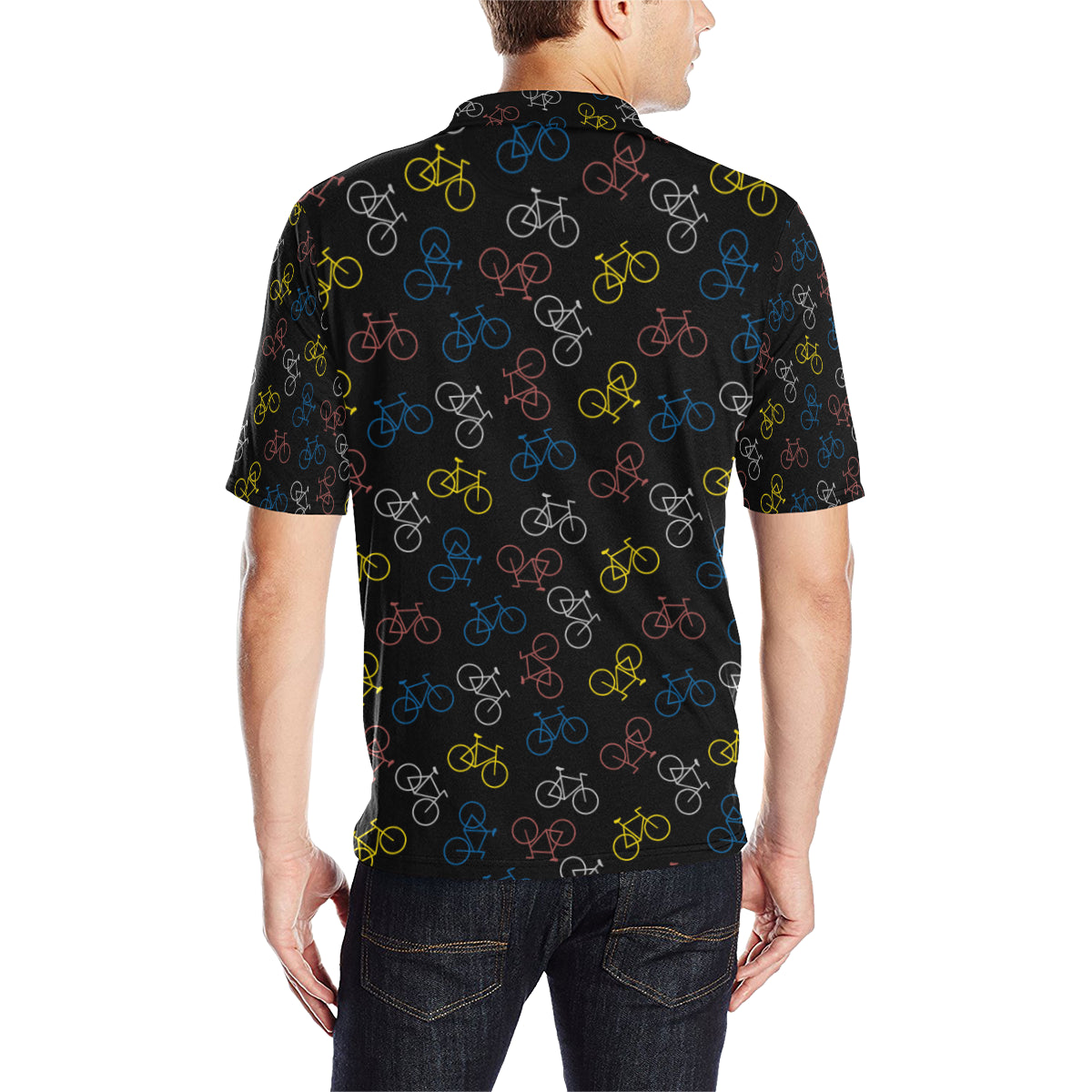 Bicycle Pattern Print Design 03 Men Polo Shirt
