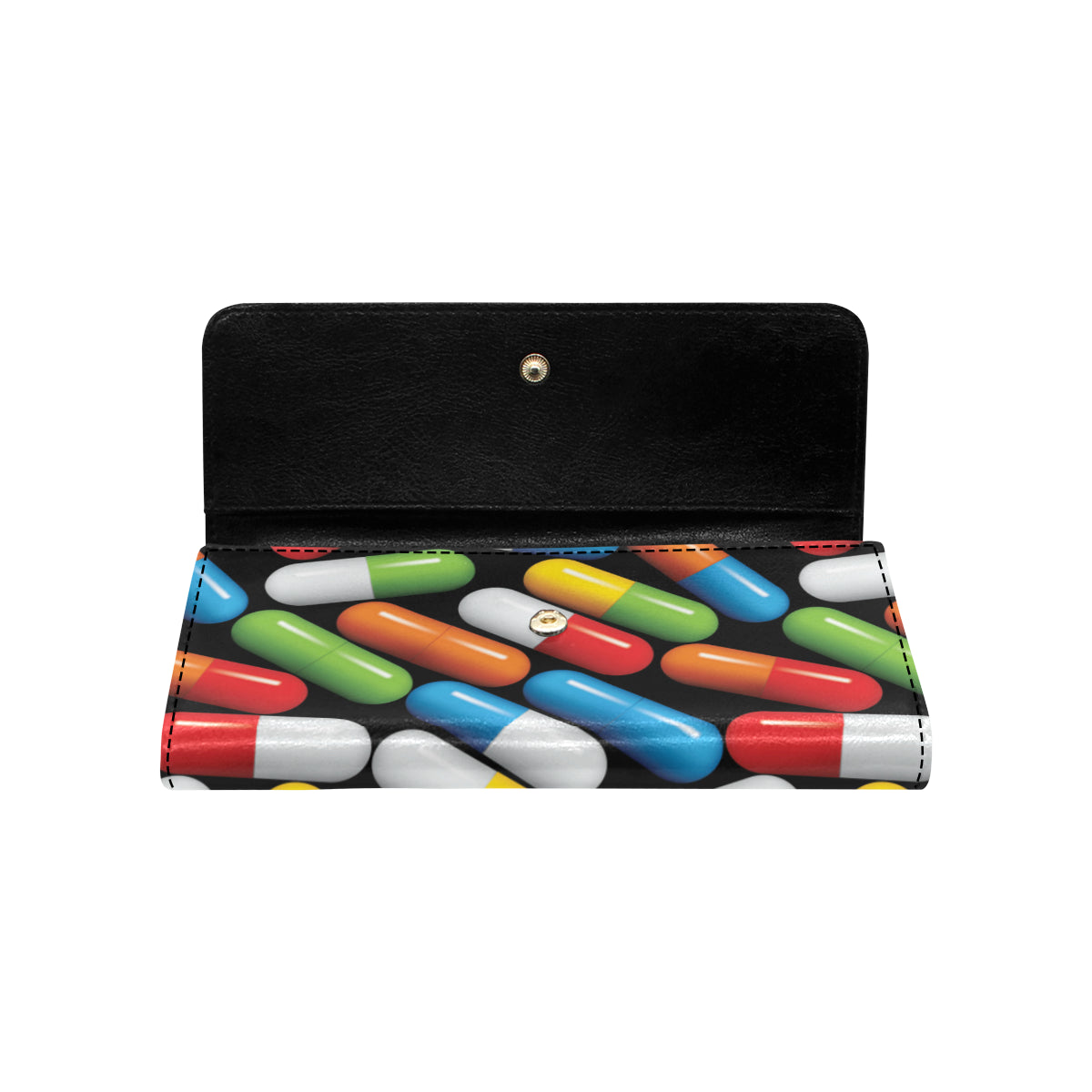 Pill Pattern Print Design A02 Women's Trifold Wallet