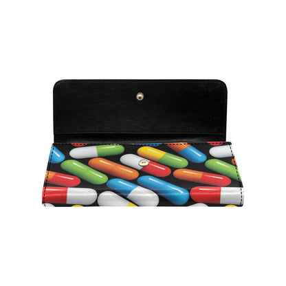 Pill Pattern Print Design A02 Women's Trifold Wallet