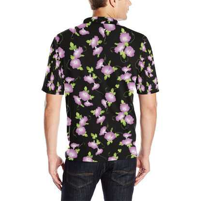 Morning Glory Pattern Print Design MG02 Men Polo Shirt