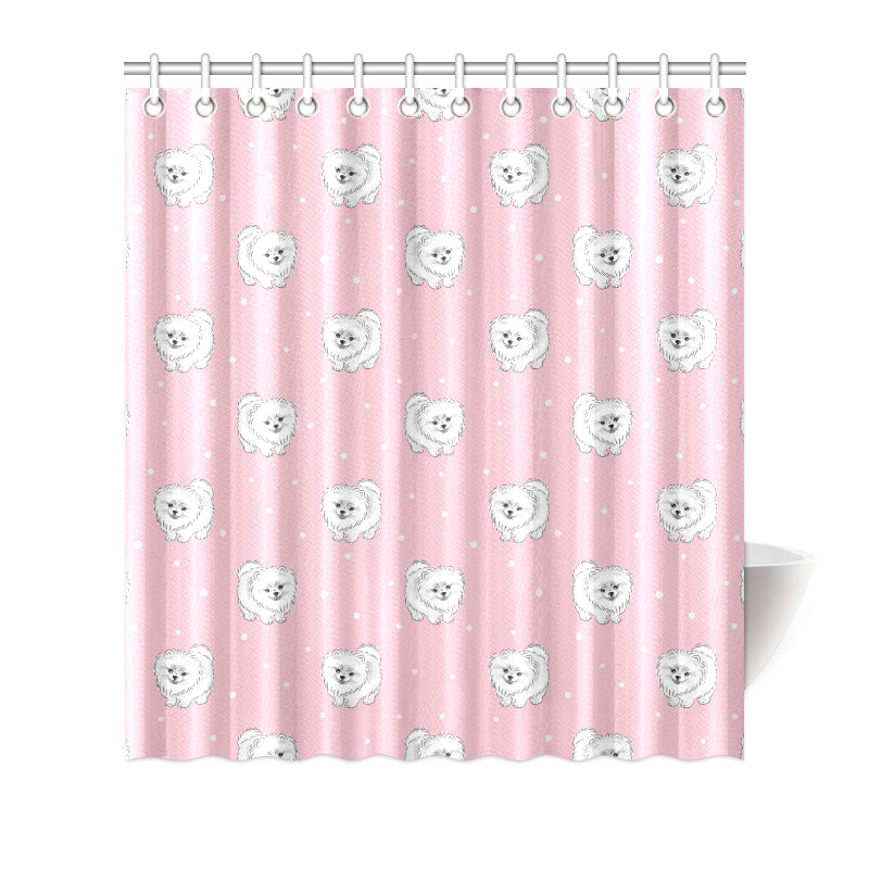 Pomeranians Pattern Print Design A02 Shower Curtain