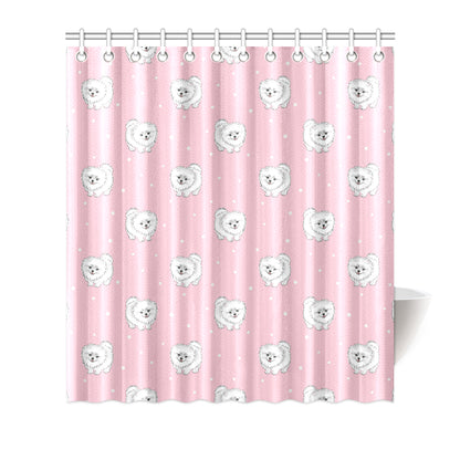 Pomeranians Pattern Print Design A02 Shower Curtain