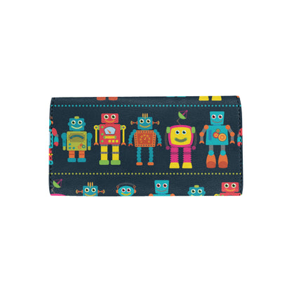 Robot Pattern Print Design A01 Women's Trifold Wallet
