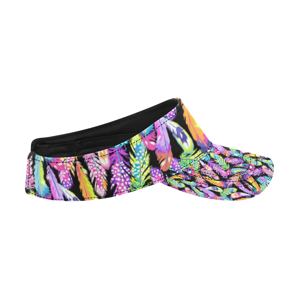 Neon Feather Pattern Print Design A02 Unisex Sun Visor