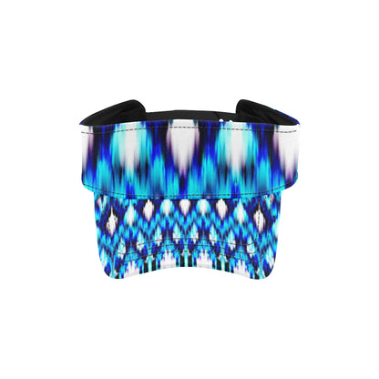 Ikat Blue Pattern Print Design 01 Unisex Sun Visor