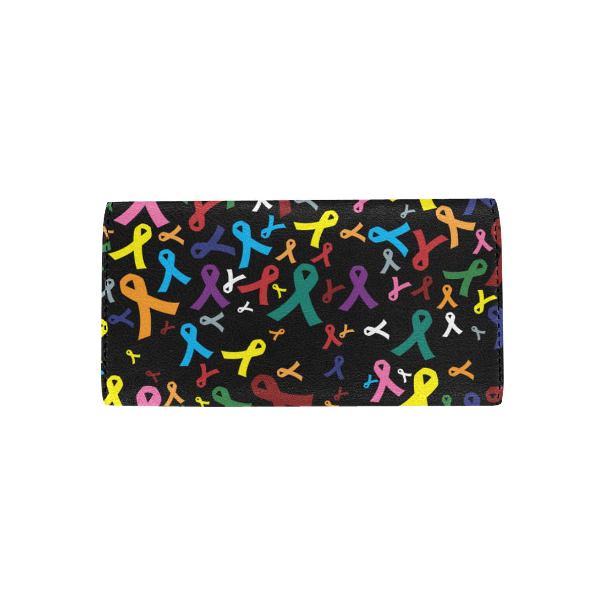 Cancer Awareness Pattern Print Design 03 Women's Trifold Wallet
