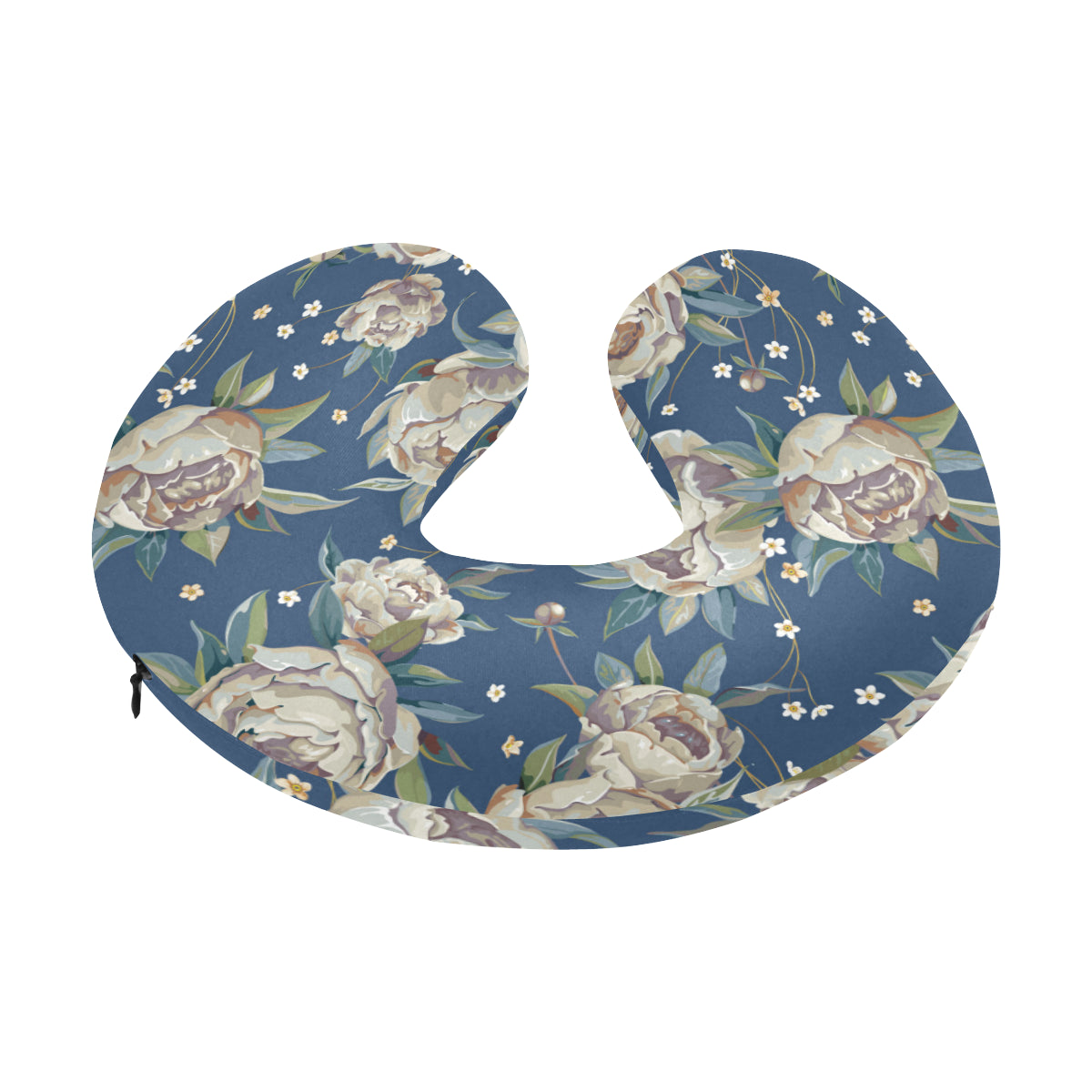 Peony Pattern Print Design A03 U-Shaped Travel Neck Pillow