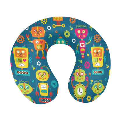 Robot Pattern Print Design A04 U-Shaped Travel Neck Pillow