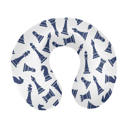 Chess Pattern Print Design 03 U-Shaped Travel Neck Pillow