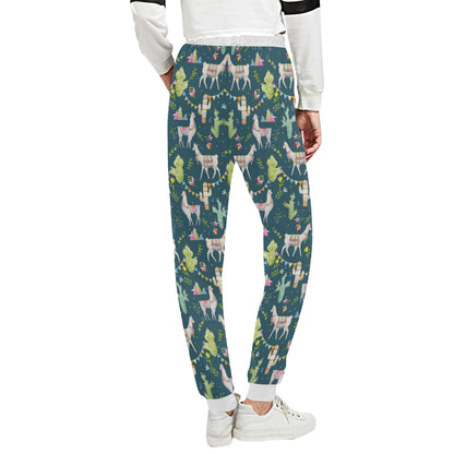 Llama with Cactus Design Print Unisex Sweatpants