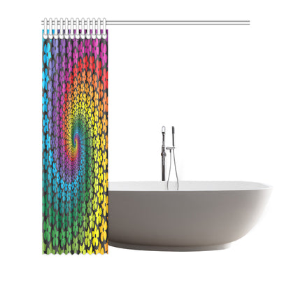 Flower Power Rainbow Spiral Print Shower Curtain