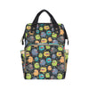 Monster Pattern Print Design 01 Diaper Bag Backpack