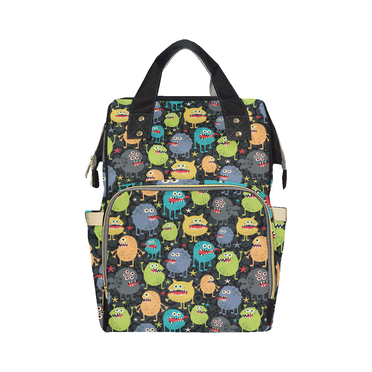 Monster Pattern Print Design 01 Diaper Bag Backpack
