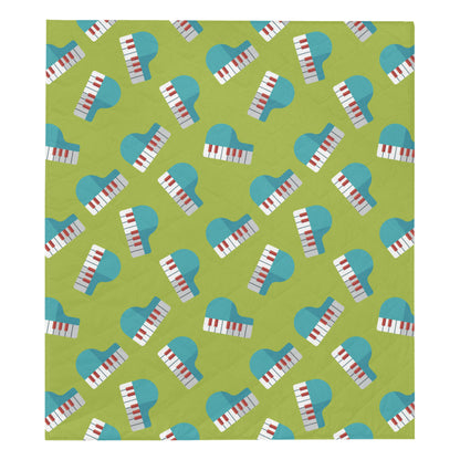 Piano Pattern Print Design 03 Premium Quilt