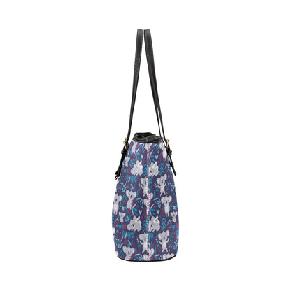 Koala Cute Themed Design Print Leather Tote Bag