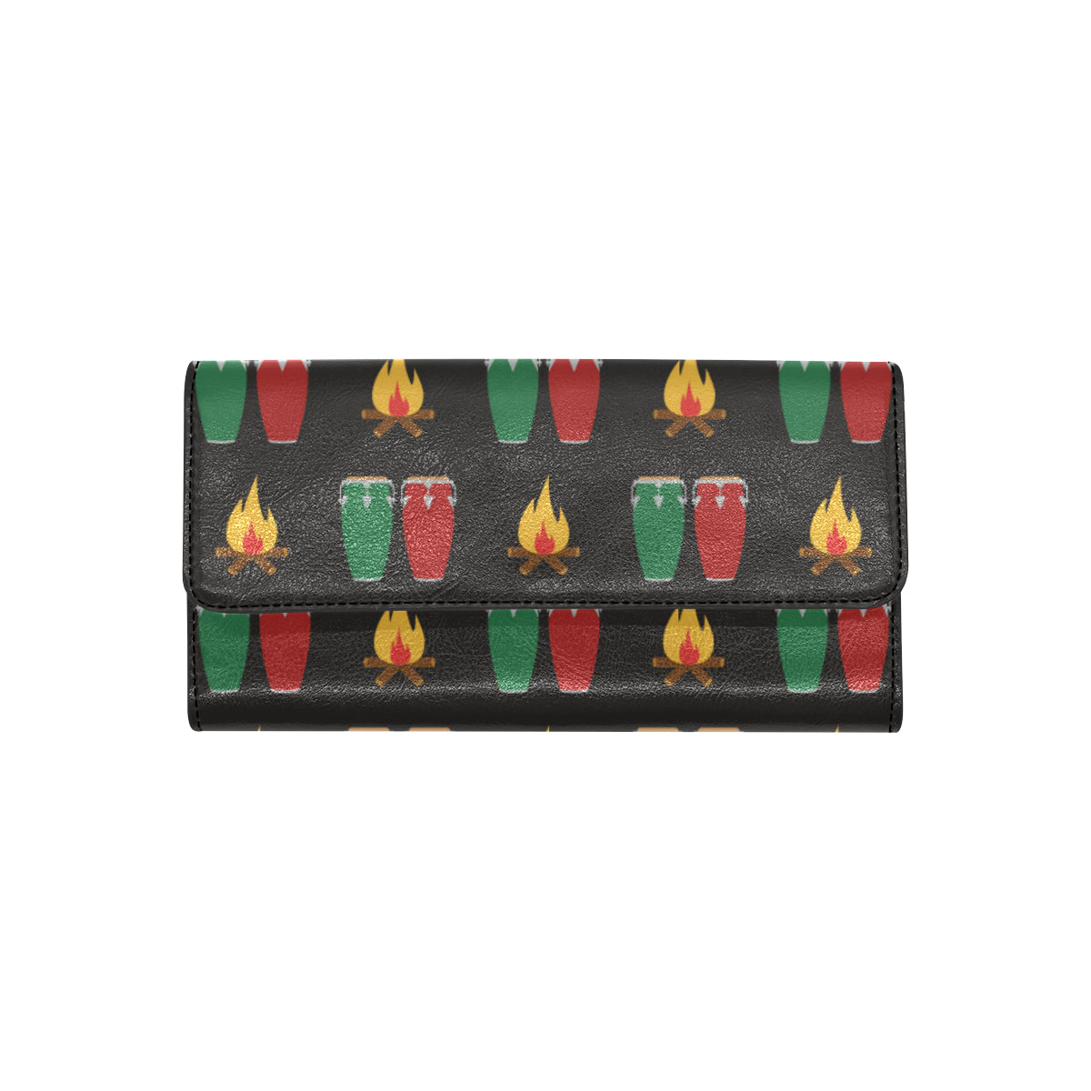 Conga Pattern Print Design 01 Women's Trifold Wallet