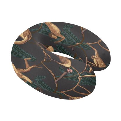 Monkey Pattern Print Design 02 U-Shaped Travel Neck Pillow