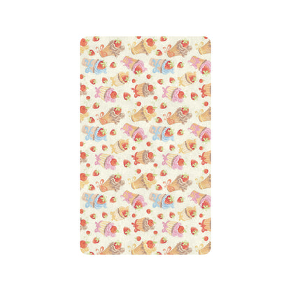 Cupcakes Strawberry Cherry Print Rubber Doormat