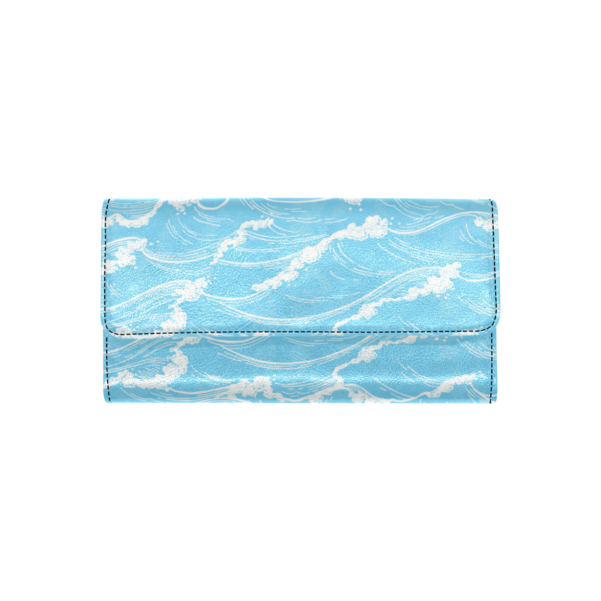 Ocean Wave Pattern Print Design A01 Women's Trifold Wallet